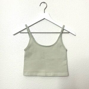 Wellbeing + beingwell Striped Cream scoop neck Tank Top
